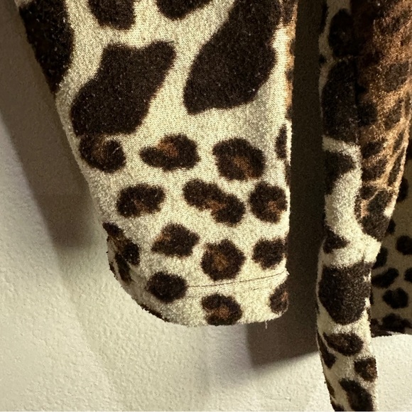 Styles To Go Vintage Tiger Leopard Cheetah Print Fleece Button Up Shirt Size 3X - Picture 2 of 8